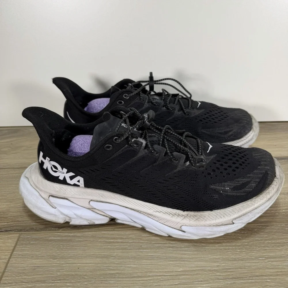 Hoka One One Men's Clifton Edge Black Running Shoes Size 10